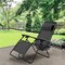 Outdoor Folding Zero Gravity Reclining Lounge Chair with Utility Tray